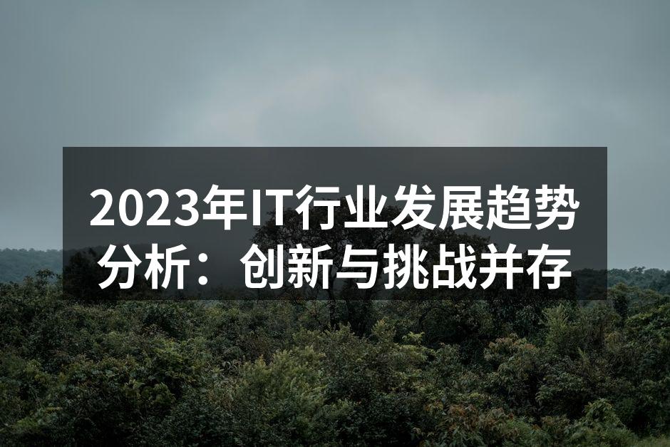 2023年IT行业发展趋势分析：创新与挑战并存
