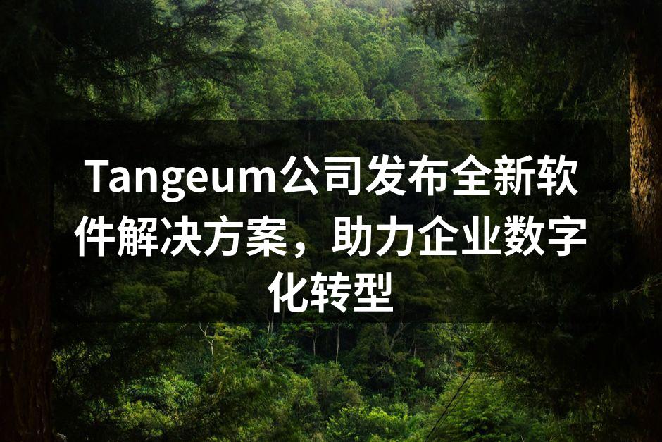 Tangeum公司发布全新软件解决方案，助力企业数字化转型